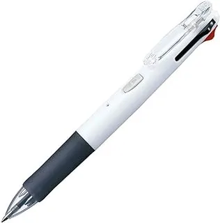 10pcs Zebra B4A3 Clip-on G 4C 0.7mm 4-Color Ballpoint Pen (Box Set) (4-Ink Colour - Black, Blue, Red and Green) - White Barrel