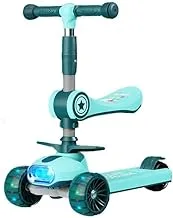Hibobi 3-Wheel Kick Scooter with Comfortable Seat and Foldable Feature for Kids, Green