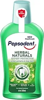 Pepsodent Herbal Natural Mouthwash With Lemon Extracts & Aloe Vera, 500 Ml '