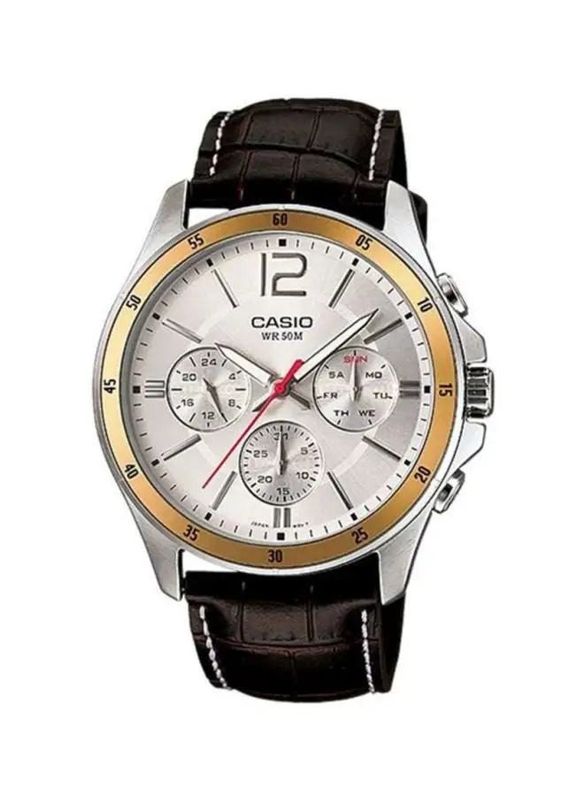 CASIO Men's Enticer Chronograph Watch MTP-1374L-7A - 44 mm - Brown
