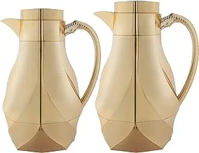 Al Saif Kinda Coffee and Tea Vacuum Flask 2-Pieces Set, Gold