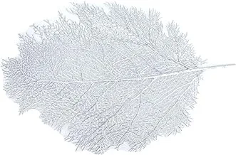 Alsaifgallery Leaf Shaped Tablecloth, Silver