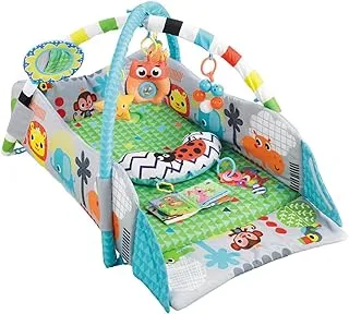 Hibobi 5-in-1 Baby Crawling Play Mat with Four Sided Fence, Multicolor