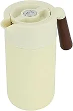 Timeless Tara Thermos with Wooden Handle, 1.2 Liter Capacity, Light Lemon