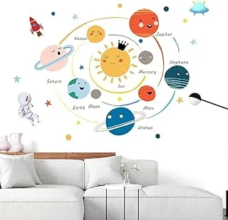 KASTWAVE Planets Wall Sticker Solar System Wall Decals Children Wall Décor Removable Art Decor Space Decoration for Boys Girls Bedroom Wall Decals