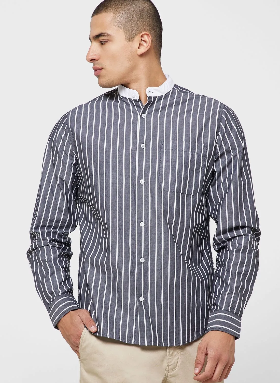 Seventy Five Stripes Slim Fit Full Sleeve Casual Shirt