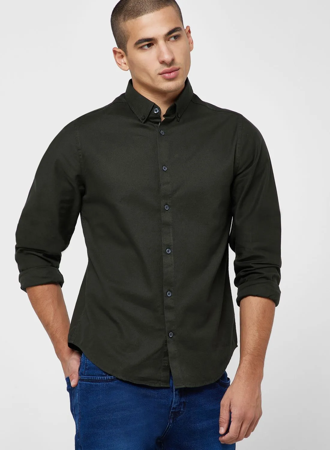 Seventy Five Solid Slim Fit Full Sleeve Casual Shirt