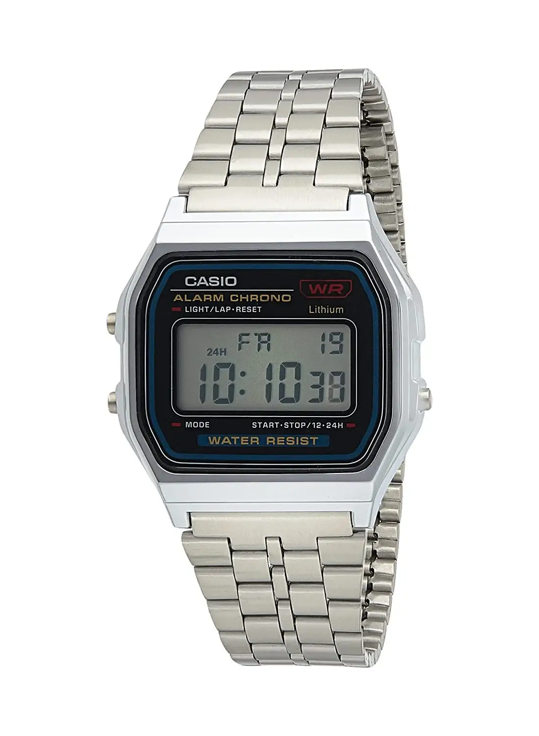 CASIO Men's Renewed - Water Resistant Stainless Steel Retro Digital Watch A159WA-N1DF