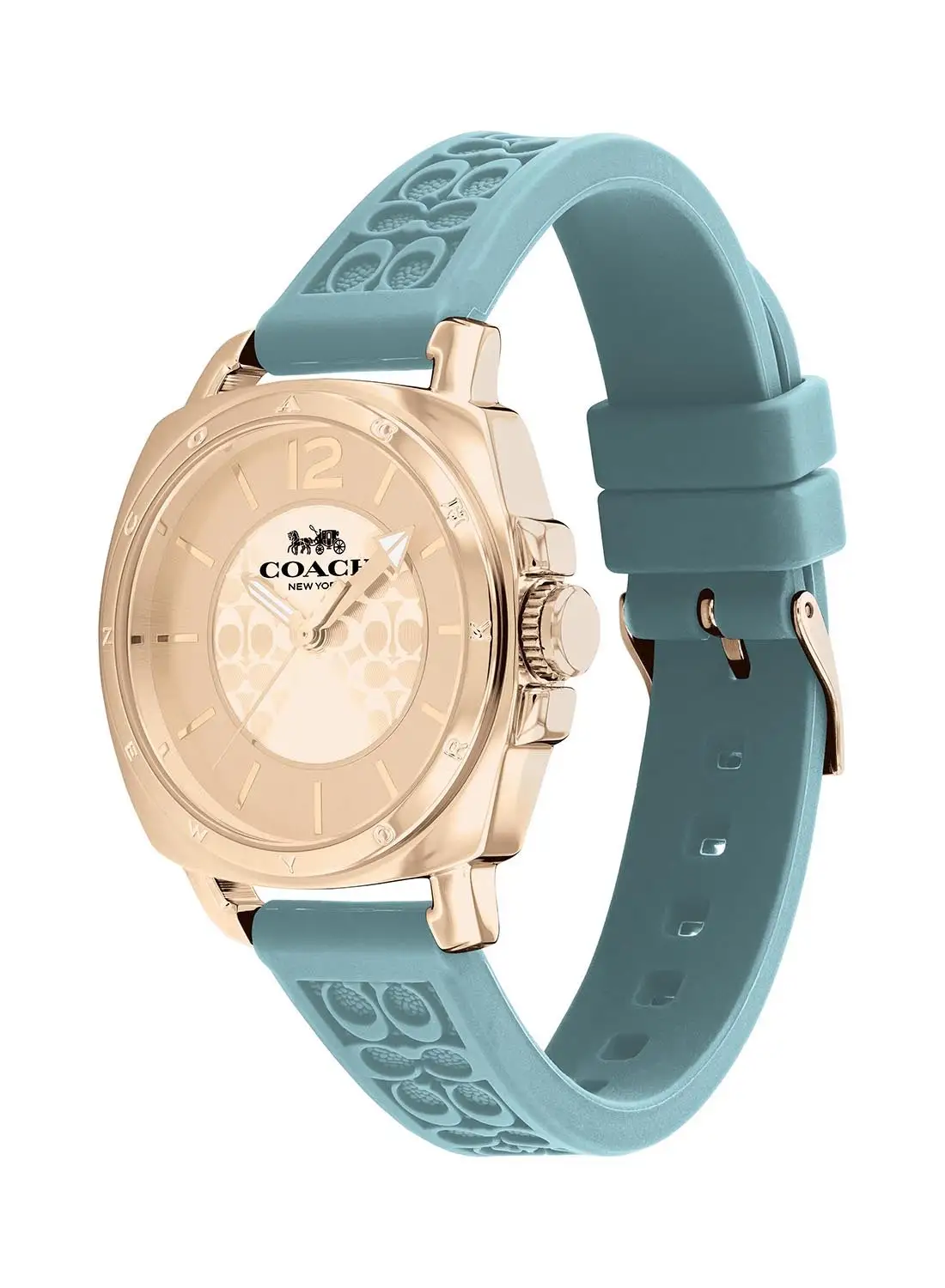 COACH Women's Analog Tonneau Shape Silicone Wrist Watch 14503979 - 34 Mm