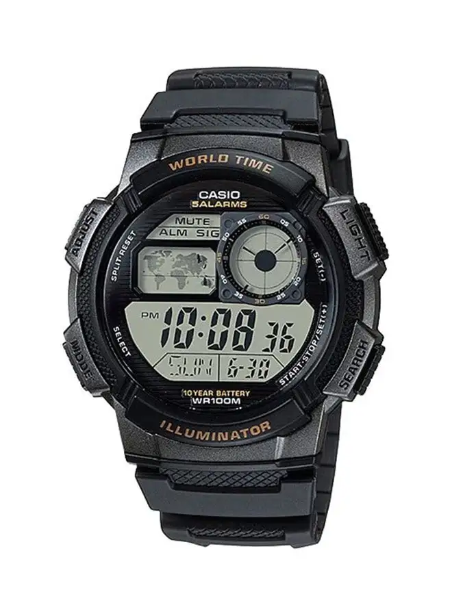 CASIO ساعة يد رقمية للشباب Ae-1000W-1Avdf - 45 ملم - رمادي