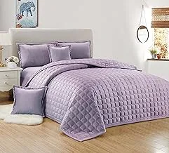Single Size Velvet Comforter Set 4 Pieces Soft Velvet Bedding Set Single (Includes 1 Comforter, 1 Bedsheet, 1 Pillow Sham, 1 Pillow Sham) Warm Reversible Comforter for All Seasons