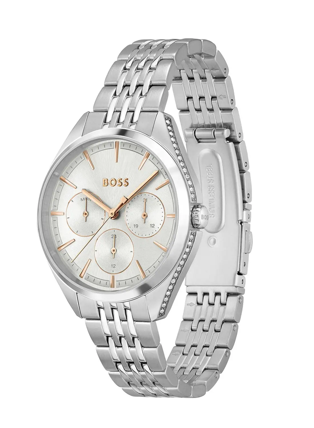 HUGO BOSS Women's Analog Round Shape Stainless Steel Wrist Watch 1502640 - 37.2 Mm
