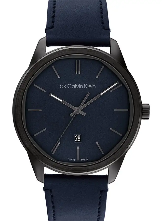 CALVIN KLEIN Men's Analog Round Shape Leather Wrist Watch 25000064 - 42 Mm