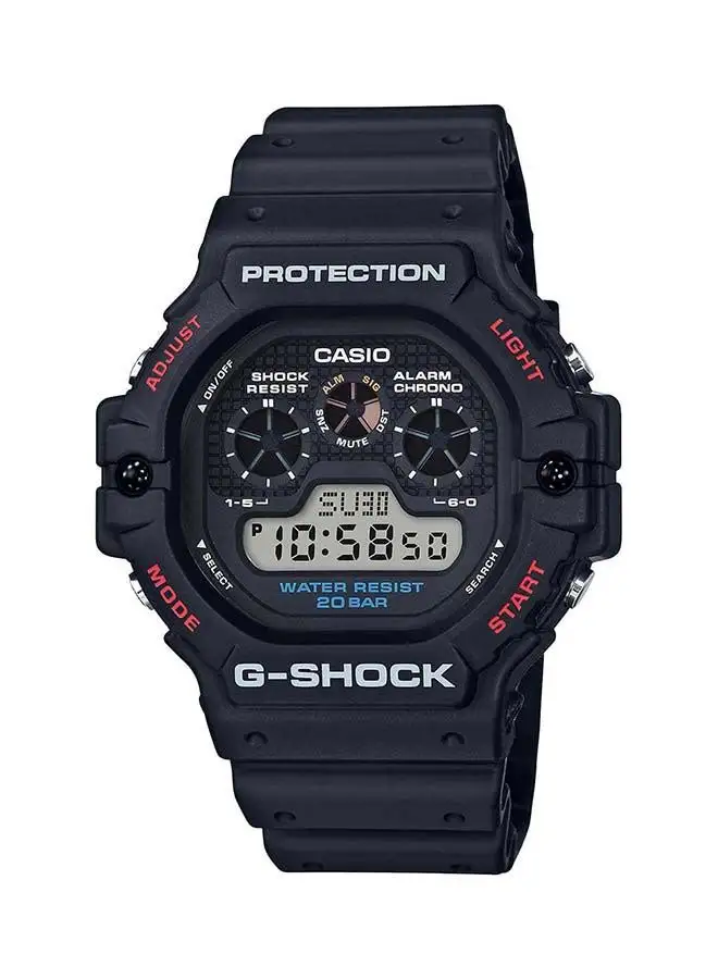 CASIO ساعة يد رقمية سيليكون للرجال DW-5900-1DR - 51 ملم - أسود