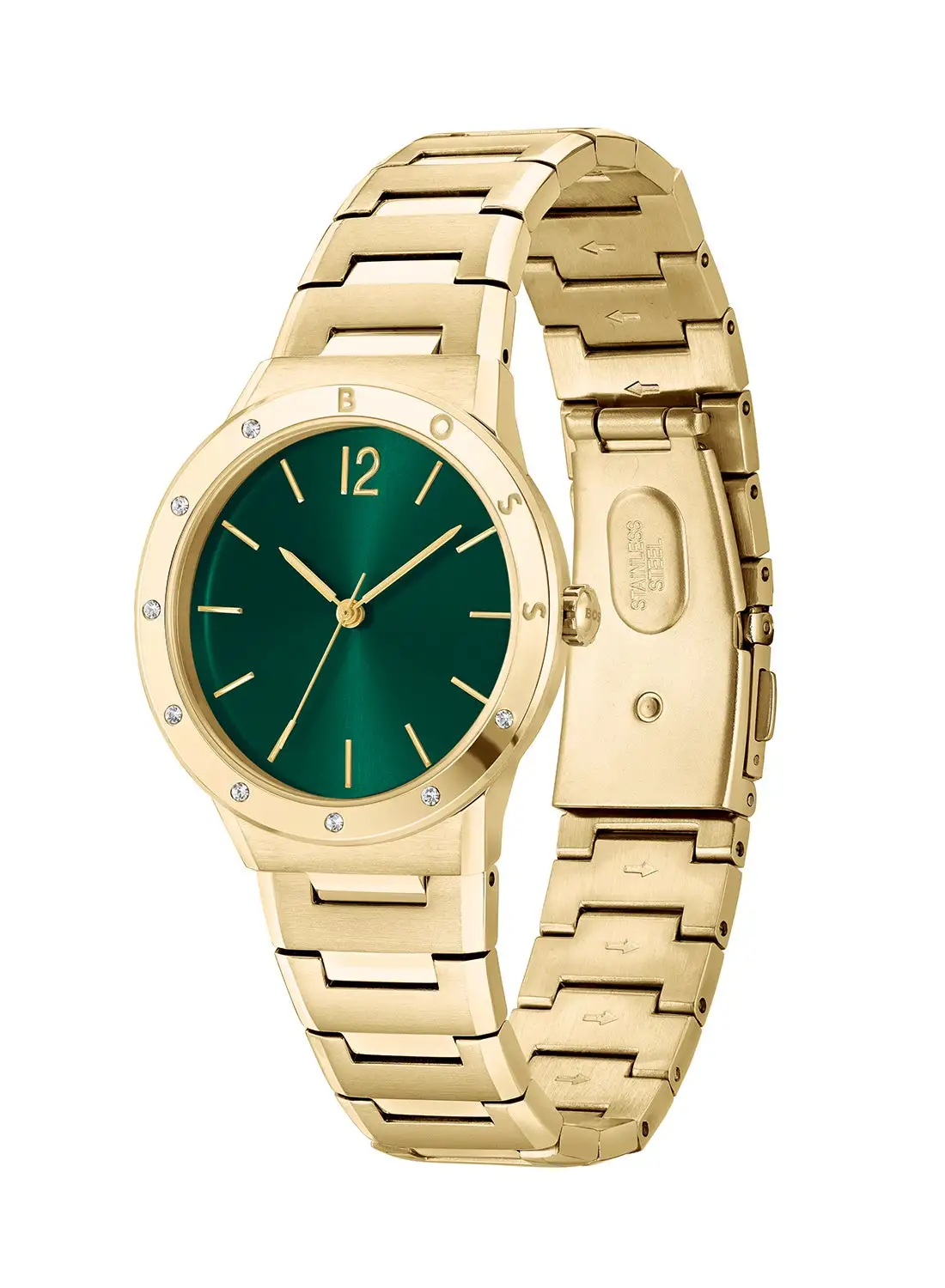 HUGO BOSS Women's Analog Round Shape Stainless Steel Wrist Watch 1502649 - 34 Mm