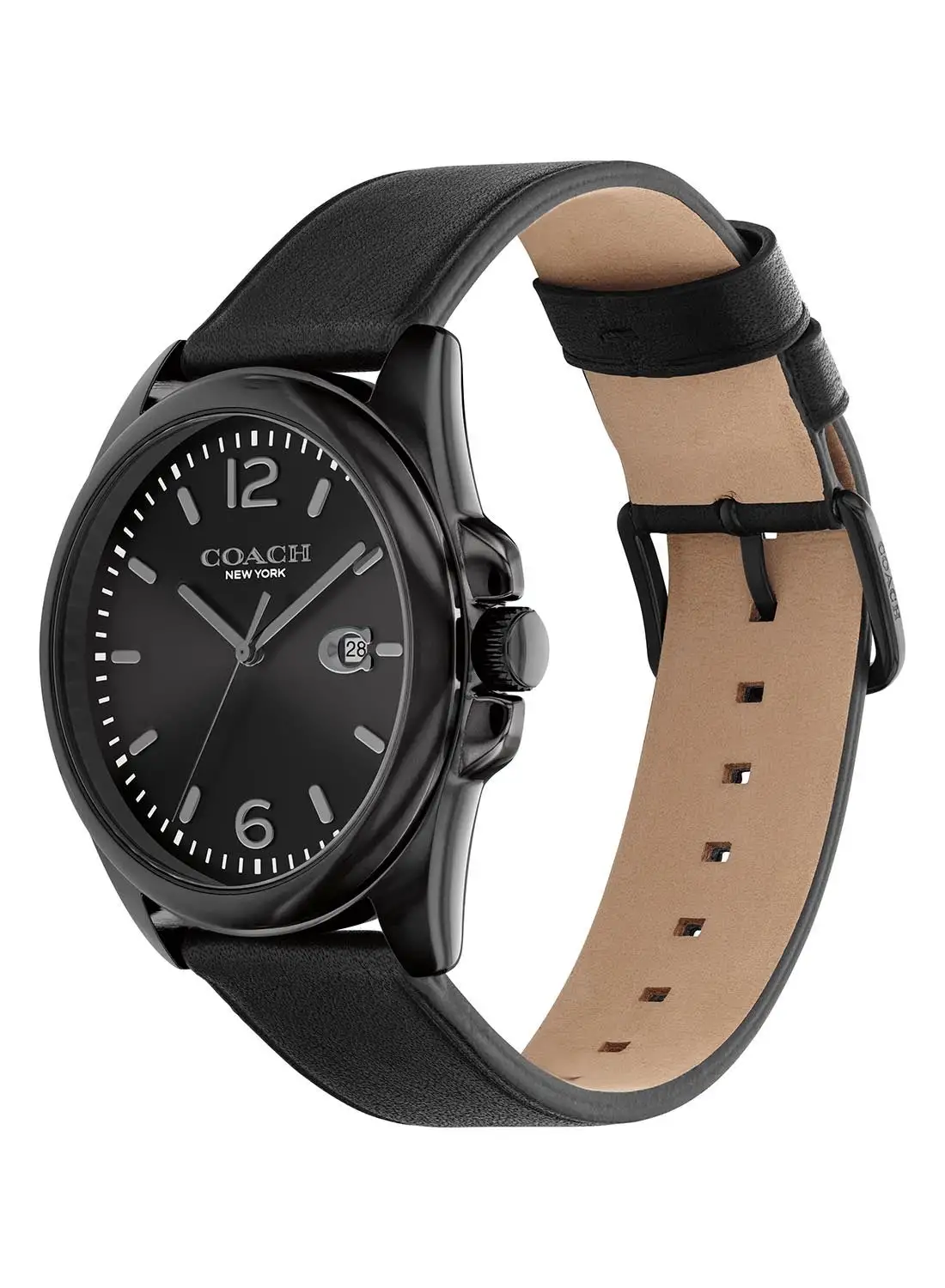 COACH Men's Analog Round Shape Leather Wrist Watch 14602588 - 41 Mm