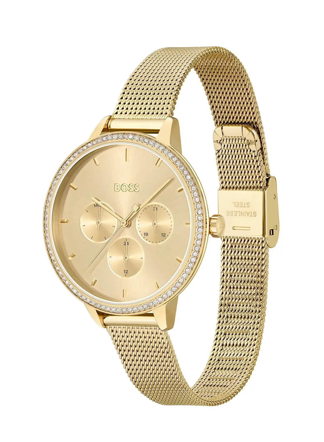 HUGO BOSS Women's Analog Round Shape Stainless Steel Wrist Watch 1502664 - 40 Mm