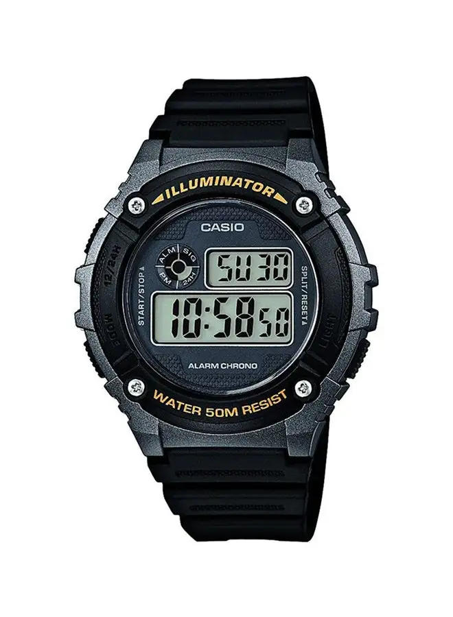 ساعة كاسيو الرجالية الرقمية W-216H-1BVDF - 46 ملم - أسود