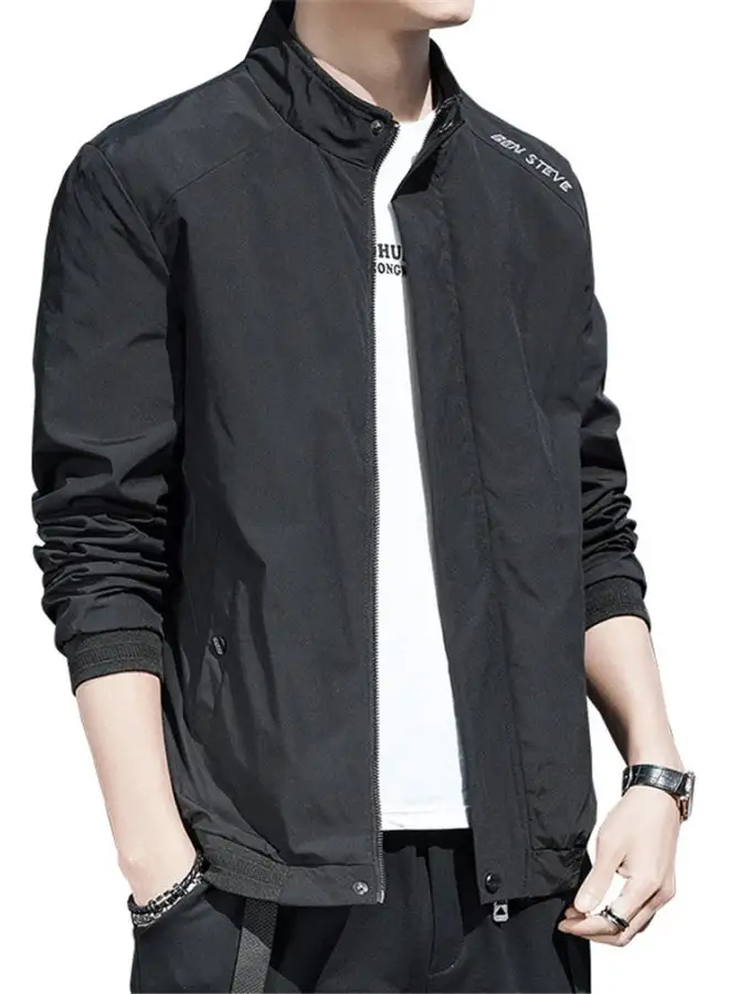 Generic Autumn men's jacket 2020 new casual coat youth trend men's stand collar Baseball Jacket black