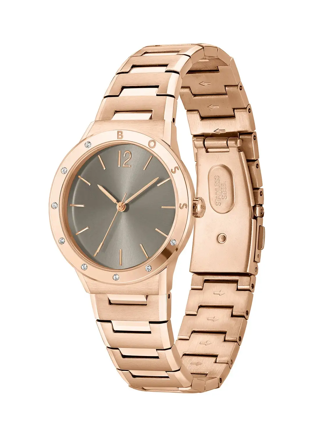 HUGO BOSS Women's Analog Round Shape Stainless Steel Wrist Watch 1502651 - 34 Mm