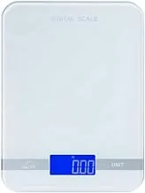 Showay Food Scale Digital Kitchen Scale for Baking Cooking, 22lb/10kg, 1g/0.1oz Precise Graduation, 7 Units, Tare Function, Large Backlit LCD Display, Tempered Glass(white)