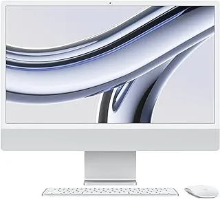 Apple 2023 iMac (24 بوصة، شريحة Apple M3 مع وحدة معالجة مركزية 8 نواة ووحدة معالجة رسومات 10 نواة، وذاكرة موحدة سعة 8 جيجابايت، و512 جيجابايت) - فضي؛ عربي انجليزي