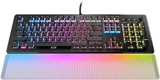ROCCAT Vulcan II Max – Optical-Mechanical PC Gaming Keyboard with Customizable RGB Illuminated Keys and Palm Rest, Titan II Tactile Linear Switches, Aluminum Plate, 100M Keystroke Durability – Black