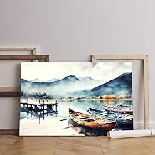 لوحة فنية جدارية من القماش مطبوعة رقمية بالالوان المائية بانوراما منظر طبيعي مقاس 60×40 سم