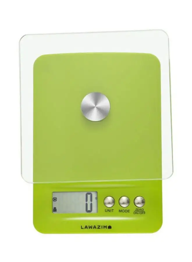 LAWAZIM Digital Kitchen Food Scale Green/Clear 24.5cm