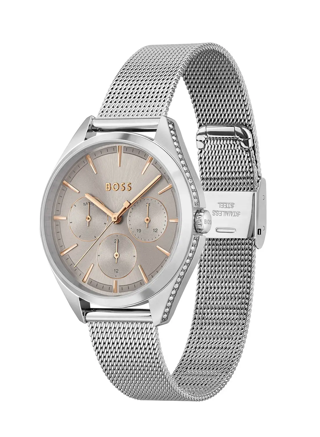 HUGO BOSS Women's Analog Round Shape Stainless Steel Wrist Watch 1502638 - 37.2 Mm