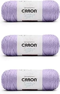 Caron Simply Soft Orchid Yarn - 3 Pack of 170g/6oz - Acrylic - 4 Medium (Worsted) - 315 Yards - Knitting/Crochet