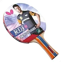 Butterfly RDJ S3 Shakehand Table Tennis Racket - Good Spin. Better Speed. Even Better Control - Recommended for Beginning Level Players - International Table Tennis Federation Approved, Red and Black