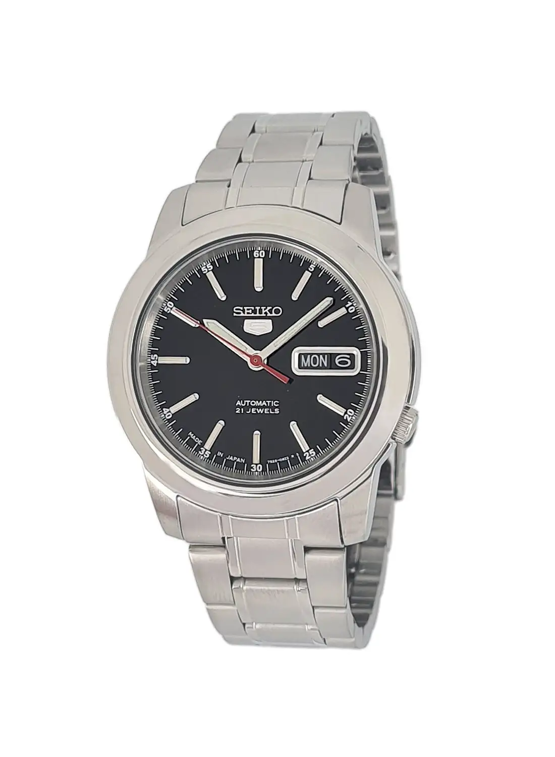 Seiko Men's Round Shape Stainless Steel Analog Wrist Watch - Silver - SNKE53J