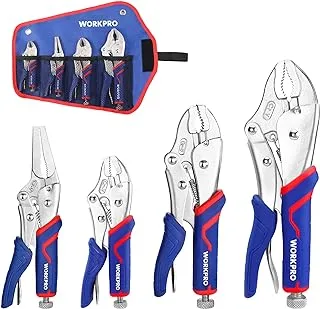 WORKPRO 4-Piece Locking Pliers Set with Comfortable Grip, 5-1/2
