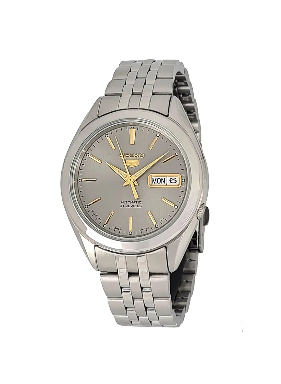 Seiko Men's Round Shape Stainless Steel Analog Wrist Watch 38 mm - Silver - SNKL19J1
