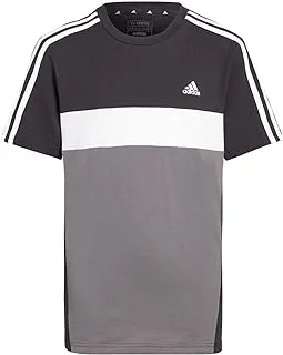 adidas Unisex Baby J 3S TIB T Shirt, BLACK/GREFIV/WHITE, 13 Years