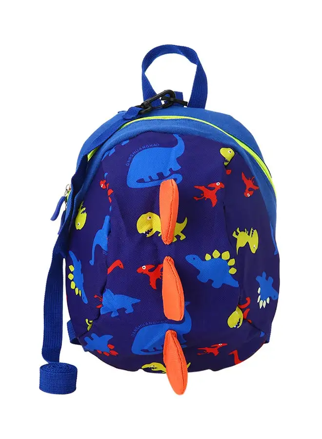 حقيبة ظهر قماشية بتصميم مطبوع باللون الأزرق/البرتقالي