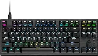 لوحة مفاتيح الألعاب Corsair K60 PRO TKL السلكية والميكانيكية الضوئية OPX الخطية مع معدل تصويت 8000 هرتز - أسود