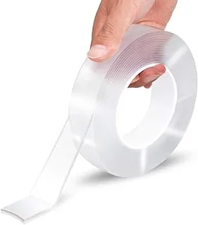 Voetex Zone 3 Meter Double Sided Adhesive Silicon Tape, Transparent Adhesive Heavy Duty, Heat Resistant,Multi-Functional, Removable, Sticky,No Trace,Anti-Slip Gel,Nano,Tape (3 Meter)
