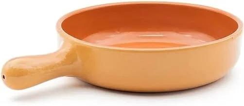 CORZANA Spanish Pottery 24cm Pan | Healthy Pottery with Handle | Spanish Pottery Pan