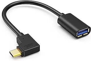 محول CableCreation من النوع C إلى USB 3.0، محول كابل USB C ذكر 90 درجة إلى USB A أنثى OTG، متوافق مع MacBook Pro وSamsung Note 8 وDell XPS 15 وما إلى ذلك، 15 سم/أسود