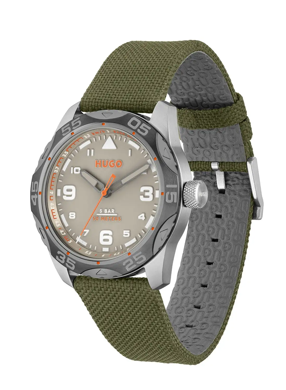 HUGO BOSS Men's Analog Round Shape Nylon Wrist Watch 1530331 - 42 Mm