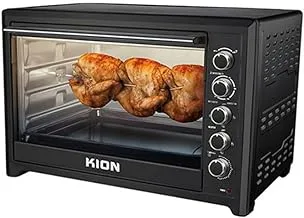 KION|Black Electrical Oven|2800W|100L|220-240V, 50-60Hz|Rotisserie & convection|Stainless steel elements|150-250 degree temperature|4pcs heating elements|60 Mins timer|Inside lamp| Accessories