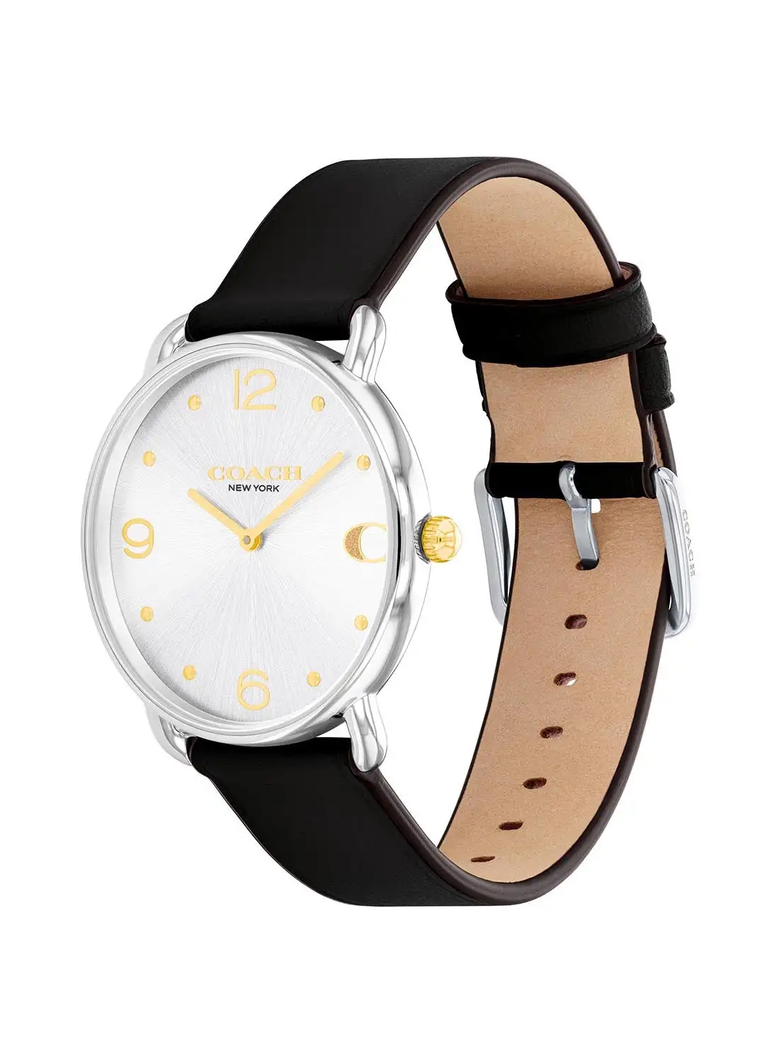 COACH Women's Analog Round Shape Leather Wrist Watch 14504198 - 36 Mm
