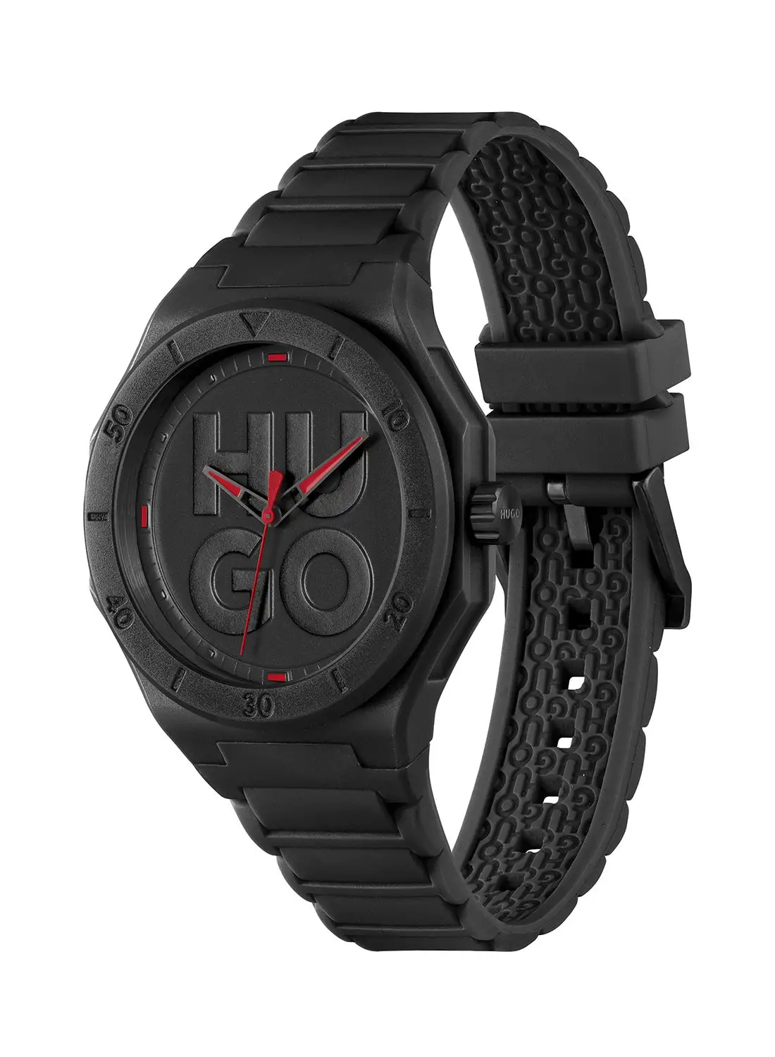 HUGO BOSS Men's Analog Round Shape Silicone Wrist Watch 1530326 - 42 Mm