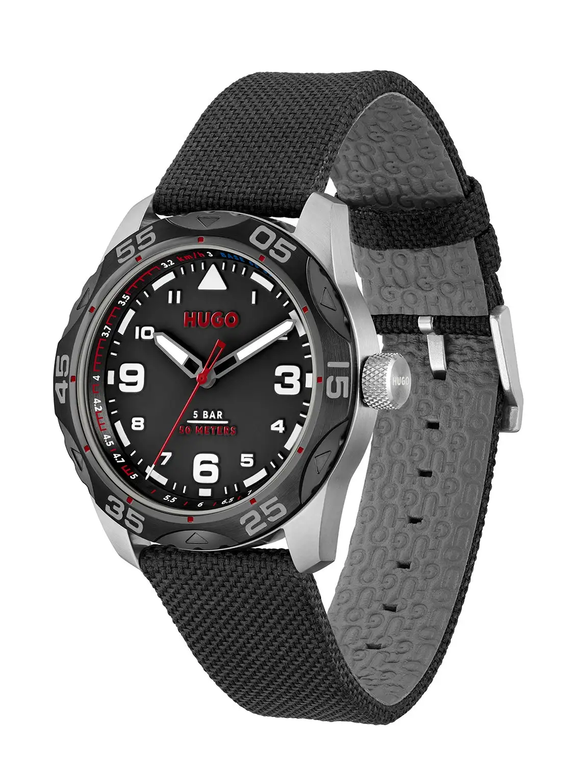 HUGO BOSS Men's Analog Round Shape Nylon Wrist Watch 1530330 - 42 Mm