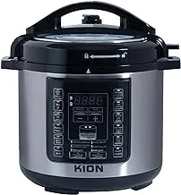 KION | Electric pressure cooker | Silver | 1400W | 10L | 220-240V | 50/60HZ | S/S body | Black plastic parts | Inside double-stick pot | Black non-stick heating plate | Black separate BS plug, 1.2M