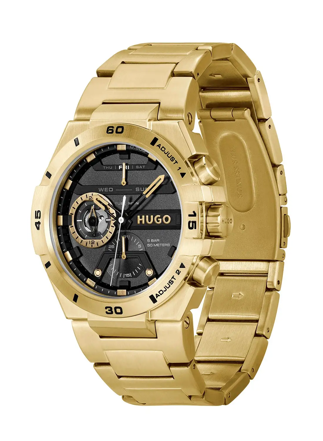 HUGO BOSS Men's Analog Round Shape Stainless Steel Wrist Watch 1530338 - 46 Mm