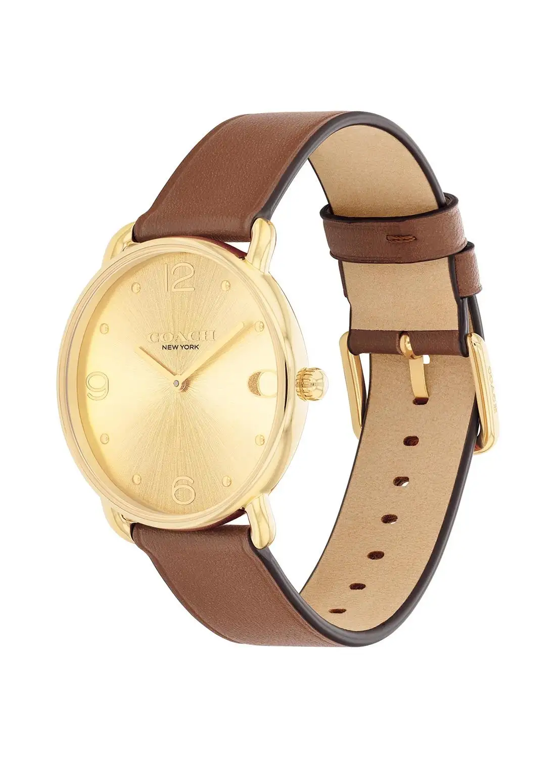 COACH Women's Analog Round Shape Leather Wrist Watch 14504201 - 36 Mm