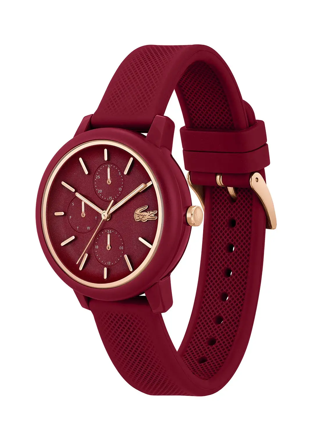 LACOSTE Women's Analog Round Shape Silicone Wrist Watch 2001328 - 38 Mm